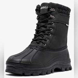 HOBIBEAR Men's Snow Boots Insulated Waterproof Warm Fur Lined Hiking Winter Snow